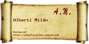 Alberti Milán névjegykártya