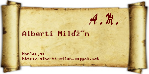 Alberti Milán névjegykártya