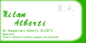 milan alberti business card